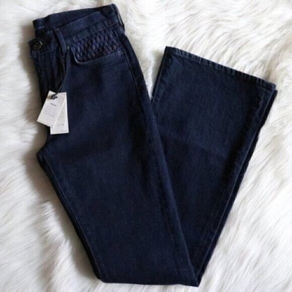 NWT Levis Made and Crafted Flared Denim Jeans Size 28 Dark Blue Wash - Picture 5 of 13